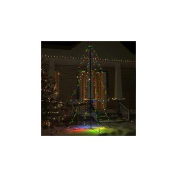 Brad Craciun conic, 300 LED-uri, 120x220 cm, interior&exterior