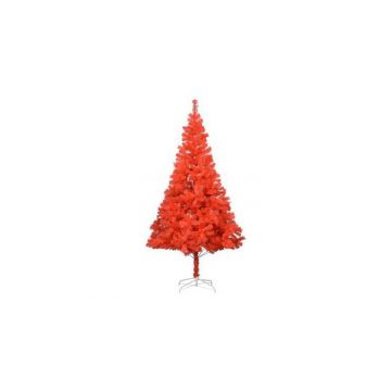 Brad de Craciun artificial cu suport, rosu, 240 cm, PVC