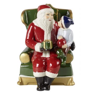 Decoratiune, Villeroy & Boch, Christmas Toys Santa on armchair, 10 x 10 x 15 cm, portelan, pictat manual