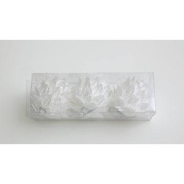 Set 3 globuri decorative de Craciun petale, polistiren, 8 cm